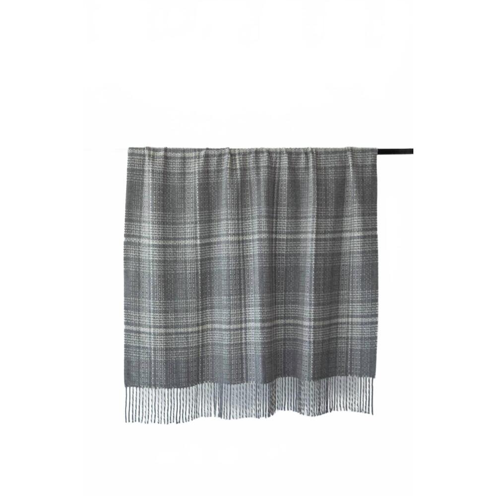 NEW SSKEIN rustic plaid throw in grey